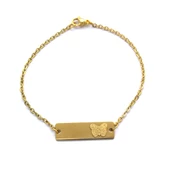 Altın Kaplama Kelebek Model Unisex Bileklik BLK-1016 thumbnail 2