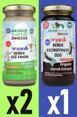 Organik Çiğ Tahin 230 gr (2 Adet) + Organik Keçiboynuzu Özü 290 gr - 1