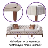 4 Adet Destek Ayağı 9,5-14,5 cm Kahverengi ve 4 Adet Metal Düz Ayak Tabanı M8 Civatalı İnce Diş Mobilya Kanepe Baza Koltuk Seti - 4