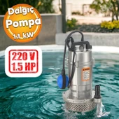 Alüminyum Gövdeli 1.5 Hp Dalgıç Tip Temiz Su Pompası Rainpump 1.1 Kw Monofaze Kuyu Drenaj Boşaltma thumbnail 1