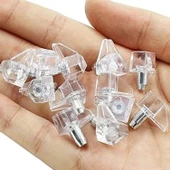Kristal Raf Pimi Şeffaf Cam Ahşap Metal Raf Tutucu Çivisi Mobilya Dolap Pimi (100 Adet) - 3