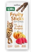 Lora Fruity Sticks Kedi Ödül Çubuğu (Ton Balıklı & Balkabaklı) (3Çubuk x 5Gr) x2Paket - 1