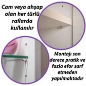 Metal Halkalı Raf Pimi Cam Ahşap Metal Raf Tutucu Çivisi Mobilya Dolap Pimi (100 Adet) - 3
