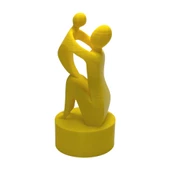 3D Anne ve Çocuk Figür - Sarı - 1