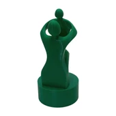 3D Anne ve Çocuk Figür - Yeşil - 4
