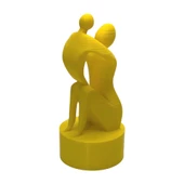 3D Anne ve Çocuk Figür - Sarı - 7