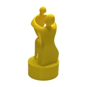 3D Anne ve Çocuk Figür - Sarı - 3