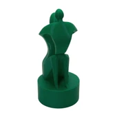 3D Anne ve Çocuk Figür - Yeşil - 3