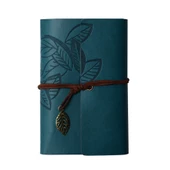 Yaprak Desenli Deri Defter - 1
