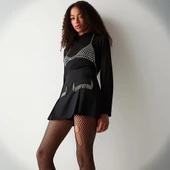 Penti Kadın Torn/Yırtık Fishnet Desenli Külotlu Çorap - 4