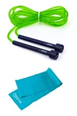 2'li Set Kondisyon Fitnes Spor Uzunluğu Ayarlanabilir Atlama Ipi Pilates Egzersiz Direnç Spor Bandı - 1