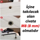 Metal Düz Dişli Dübel Ahşap Dübeli M8 10x15 Diş Çinko Mobilya Bağlantı Ünite Birleştirme (50 ADET) - 3