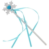 Kar Taneli Mavi Kalp Taşlı Saten Kurdeleli Karlar Ülkesi Elsa Asası Sopası 34 cm - 1