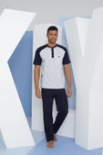 Kly Erkek Beyaz Kısa Kol 3'Lü Pijama Takımı 9609 - 1