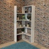 Moonlife Office Dekoratif Kitaplık Beyaz thumbnail 7