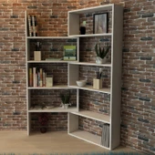 Moonlife Office Dekoratif Kitaplık Beyaz thumbnail 8