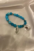 Doğal Taş Bileklik Hand Made El İşi Feng Shui Ejderha Yılı Koruyucu Hayvan Horoz Ve Ejderha Objeli Ve Doğal Turkuaz Taşl - 8