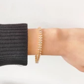 Su Yolu Bileklik Çelik Altın Kaplama BLK-439 thumbnail 3