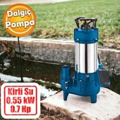 Kirli Su Pompası 0.55 kW Alüminyum Gövdeli Dalgıç Tip Rainpump 0.7 HP Monofaze Atık Su Logar Lağım - 1