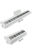 Midex PLX-80WH Taşınabilir Katlanır Dijital Piyano Tuş Hassasiyetli 88 Tuş BT (Sustain Çanta Metod) - 3