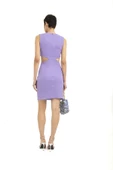 Lila Cut Out Kadın Mini Elbise - 3