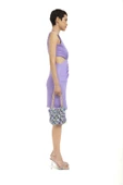 Lila Cut Out Kadın Mini Elbise - 1