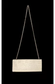 Gold Kroko Deri Kadın Clutch - 5