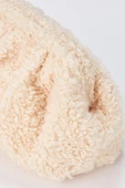 Krem Peluş Kumaş Kadın Omuz Çantası - 4
