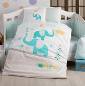 Hobby Pretty Turkuaz Poplin Bebek Nevresim Takımı - 1