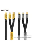 wekome Wdc-189 Mecha 2 In 1 Type-c / Type-c To Lightning 65w 20w Hızlı Şarj Data Kablo 1 Metre Sarı - 2