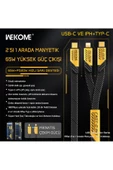 wekome Wdc-189 Mecha 2 In 1 Type-c / Type-c To Lightning 65w 20w Hızlı Şarj Data Kablo 1 Metre Sarı - 4