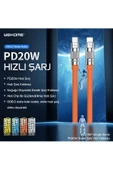 wekome WDC-187  Mavi 1m Type-C-Lightning PD20W Data ve Hızlı Şarj Kablosu Uyumlu - 3