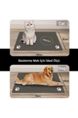 MAtGo Pati Food Water Gri Evcil Hayvan Beslenme Matı Kaymaz Sıvı Geçirmez Kedi Köpek Mama Paspası 50x70cm - 2
