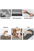 MAtGo Pati Evcil Hayvan Besleme Matı Pati ve Kemikli Kaymaz Antrasit Gri Kedi Köpek Mama Pad/Paspası 40x60cm - 6