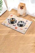 MAtGo Pati Renkli Kemikler Evcil Hayvan Beslenme Matı Kaymaz Sıvı Geçirmez Kedi Köpek Mama Paspası 50x70cm - 2
