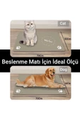 MAtGo Pati Food Water Krem Evcil Hayvan Beslenme Matı Kaymaz Sıvı Geçirmez Kedi Köpek Mama Paspası 50x70cm - 2