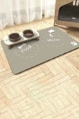 MAtGo Pati Food Water Krem Evcil Hayvan Beslenme Matı Kaymaz Sıvı Geçirmez Kedi Köpek Mama Paspası 50x70cm - 1