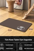 MAtGo Pati Kahverengi Köpek Figürlü Beslenme Matı Kaymaz Sıvı Geçirmez Kedi Köpek Mama Paspası 50x70cm - 2