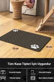 MAtGo Pati Parke Desenli Kahverengi Beslenme Matı Kaymaz Sıvı Geçirmez Kedi Köpek Mama Paspası 50x70cm - 2