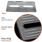 Kare İnce Plakalık Hummer Tip Plastik Krom (1 Adet Olarak) - 2