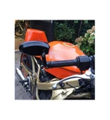 Motosiklet Gidon Aynası Siyah Renk Siyah Topuz 22 Mm Gidon Uyumlu _Supermoto - 2