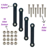 4 Adet Beşik Sallama Aparatı Siyah 15.5 Cm - 2