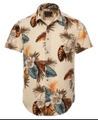 Erkek Büyük Beden 118-191 Kilo Arası İçin Uygun Kısa Kollu Cepsiz Viscon Gömlek - 1