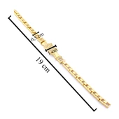 Altın Kaplama Zirkon Taşlı Kare Model Kadın Bileklik BLK-1038 thumbnail 3