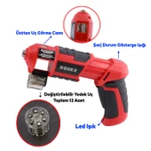 Rodex RDX331 Akülü Otomatik Değiştirilebilir Uçlu Vidalama Şarjlı Tornavida Yıldız Düz Uç Hediyeli - 3
