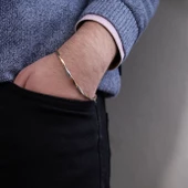 Çift Renkli Çelik Erkek Bilekliği EBLK-504 thumbnail 2