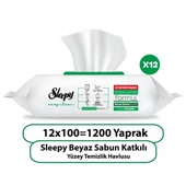 Sleepy Easy Clean Beyaz Sabun Katkılı Yüzey Temizlik Havlusu 12x100 (1200 Yaprak) - 2