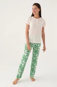 P.Cardın  Kadın Bej Kısa Kol Pijama Takımı 8806 - 1