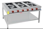 Himaksan Gazlı ve Lpg'li  6'lı Taban Raflı Paslanmaz Ocak 150x100x85 Cm - 1