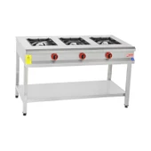 Himaksan Gazlı 130x50x85 Cm 3'lü Ocak Taban Raflı Paslanmaz - 1